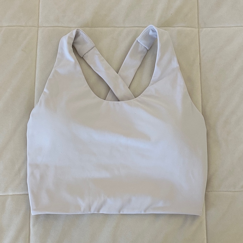 White Cross-Back Sports Bra